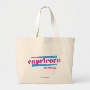Capricorn Purple Large Tote Bag