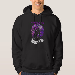 Capricorn Queen Black Woman Afro Natural Hair Afri Hoodie