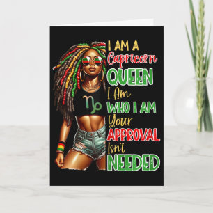 Capricorn Queen Black Womens African American June Card