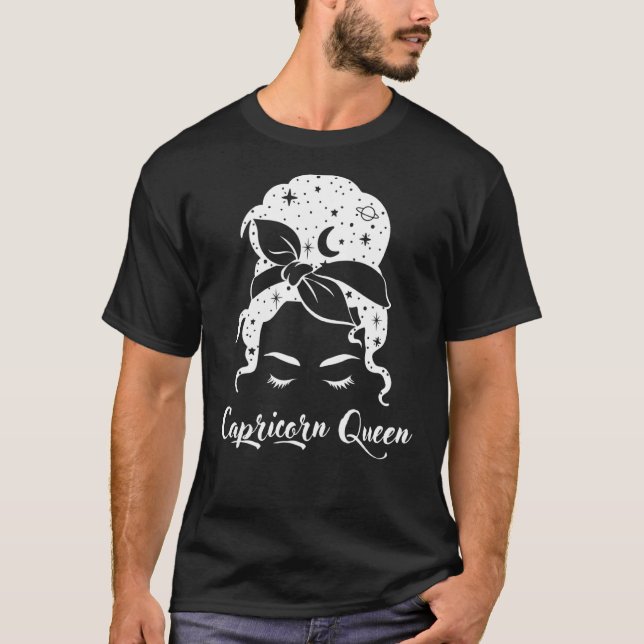 Capricorn queen Sign Horoscope Birthday T-Shirt (Front)