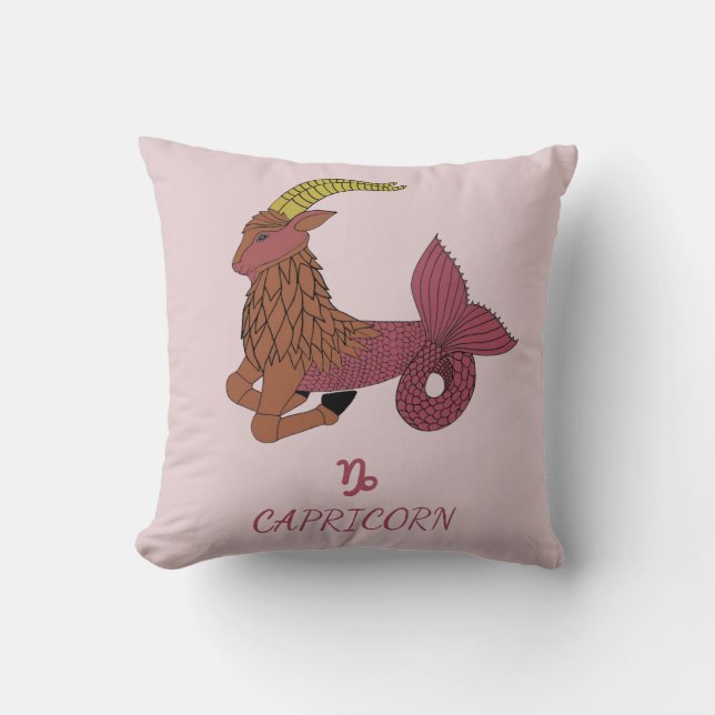 Capricorn Reversible Throw Pillow (Front)