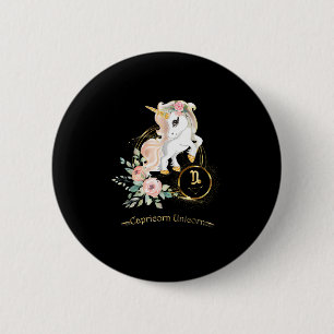 Capricorn Shirt Zodiac Unicorn Sign Astrology for  6 Cm Round Badge