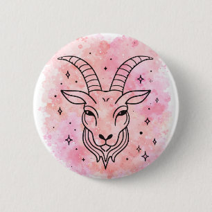 Capricorn Sign 6 Cm Round Badge
