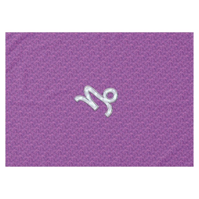 Capricorn Sign on Fuchsia Digital Camouflage Tablecloth (Front (Horizontal))