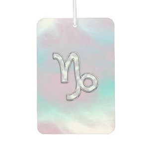 Capricorn Sign on Mother of Pearl Nacre Style Car Air Freshener