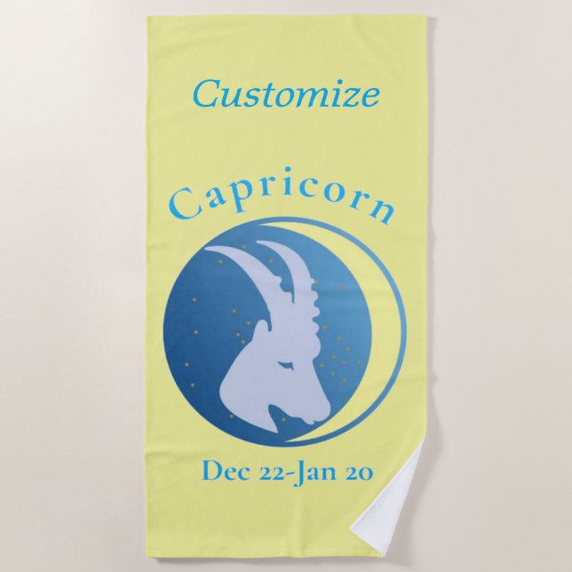 Capricorn Sign Thunder_Cove Beach Towel (Front)