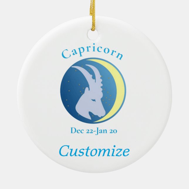 Capricorn Sign Thunder_Cove Ceramic Tree Decoration (Back)