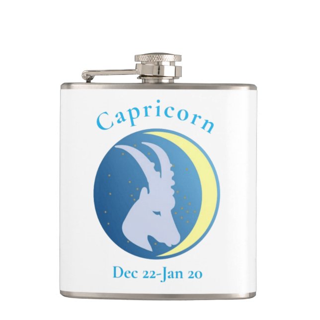Capricorn Sign Thunder_Cove Hip Flask (Front)