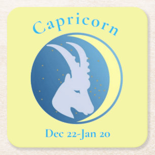Capricorn Sign Thunder_Cove Square Paper Coaster