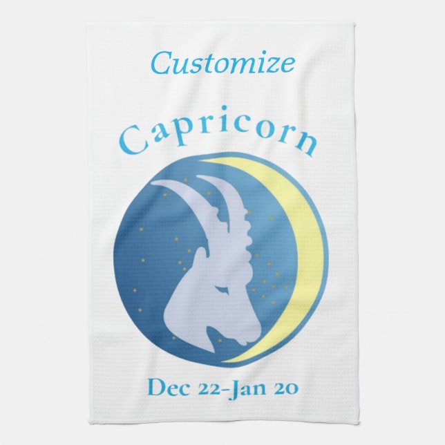 Capricorn Sign Thunder_Cove Tea Towel (Vertical)