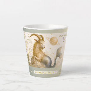 Capricorn Solomon Seal Art Nouveau Small Latte Mug