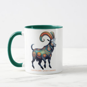 Capricorn Spirit Animal White Mountain Goat Alebri Mug