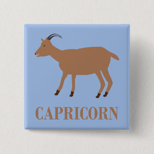 Capricorn Star Sign Goat 15 Cm Square Badge