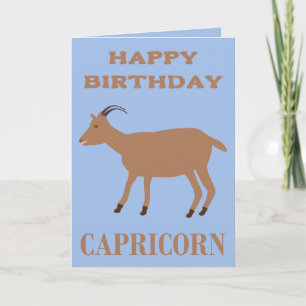 Capricorn Star Sign Goat Custom Birthday Card