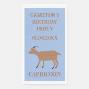 Capricorn Star Sign Goat Custom Birthday Napkin