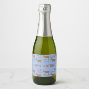 Capricorn Star Sign Goat Custom Birthday Sparkling Wine Label