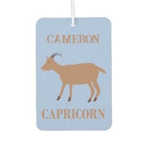 Capricorn Star Sign Goat Custom Name Car Air Freshener