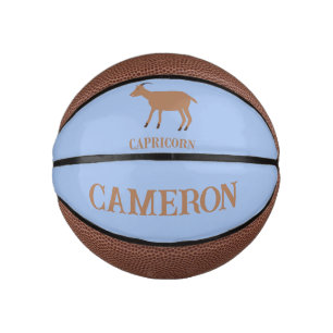 Capricorn Star Sign Goat Custom Name Mini Basketball