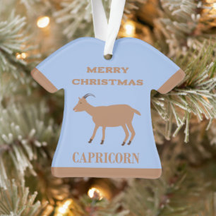Capricorn Star Sign Goat Custom Ornament