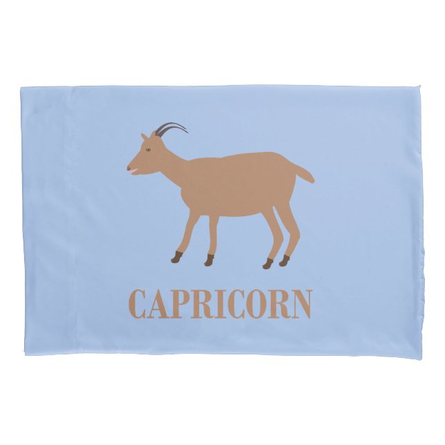 Capricorn Star Sign Goat Pillowcase (Front)