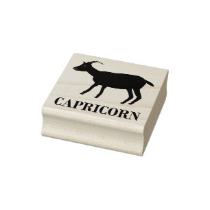 Capricorn Star Sign Goat Rubber Stamp