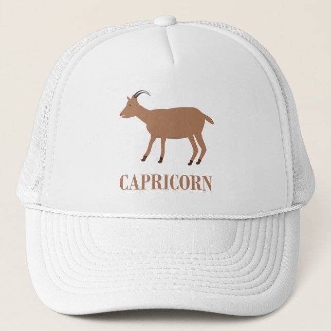 Capricorn Star Sign Goat Trucker Hat (Front)