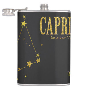 Capricorn Star Sign Hip Flask