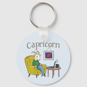 Capricorn star sign Sea Goat zodiac star Key Ring
