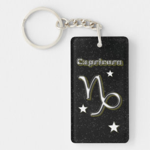 Capricorn symbol key ring
