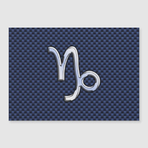 Capricorn Symbol Navy Carbon Fibre Style