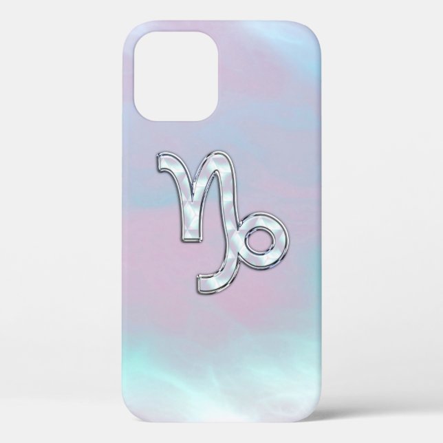 Capricorn Symbol on Mother of Pearl Nacre Decor Case-Mate iPhone Case (Back)