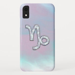 Capricorn Symbol on Mother of Pearl Nacre Decor iPhone XR Case