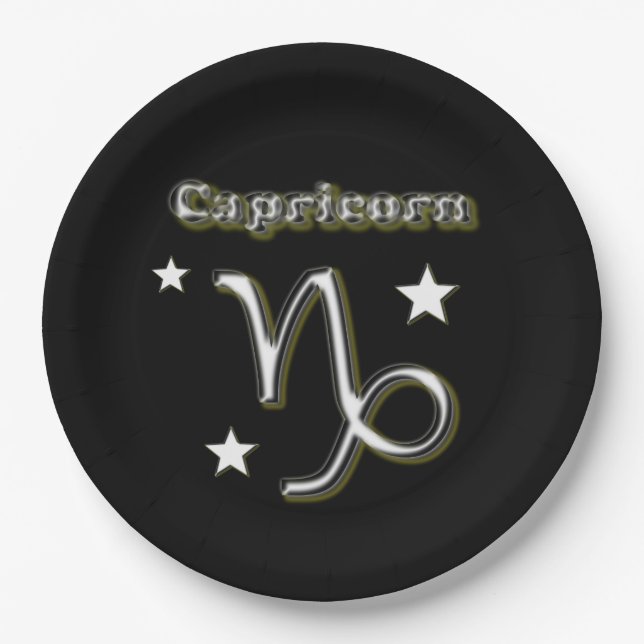 Capricorn symbol paper plate (Front)