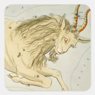 Capricorn, Tenth Astrological Zodiac Sign Square Sticker