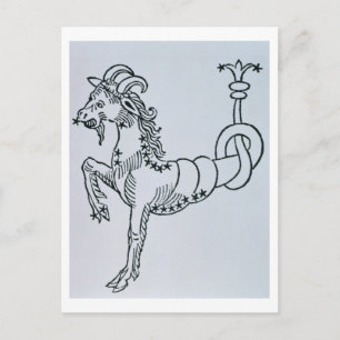 Capricorn (the Goat) an illustration from the 'Poe Postcard