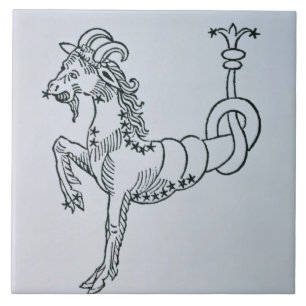 Capricorn (the Goat) an illustration from the 'Poe Tile