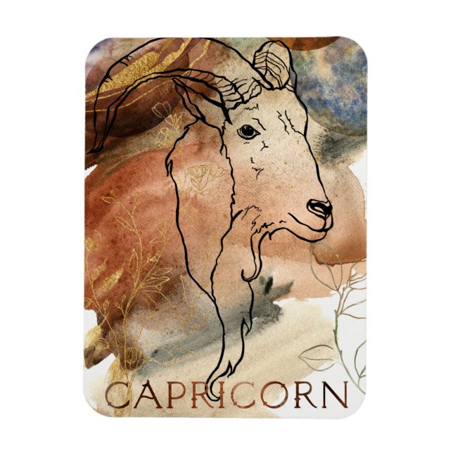 Capricorn the goat zodiac astrology birthday blue  magnet (Vertical)