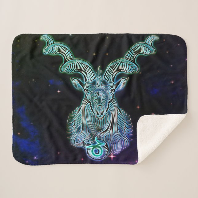 capricorn the goat zodiac blanket (Front (Horizontal))