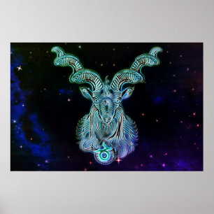 capricorn the goat zodiac poster
