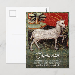 Capricorn the Goat Zodiac Sign Birthday Party Postcard
