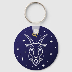 Capricorn the Goat Zodiac Sign Key Ring