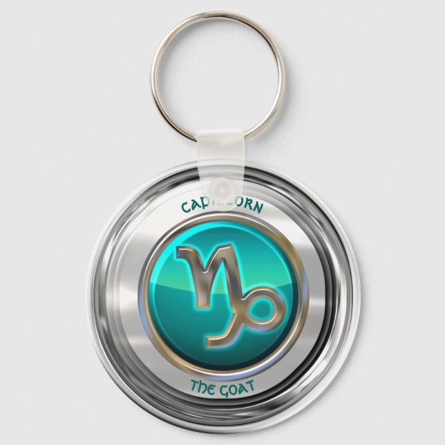 Capricorn - The Goat Zodiac Sign Key Ring (Front)