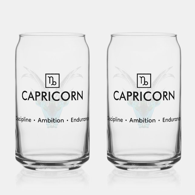 Capricorn – The Mountain Soul Can Glass (Front)