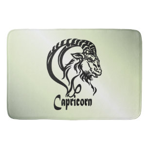 Capricorn the Sea Goat Zodiac Green Bath Mat