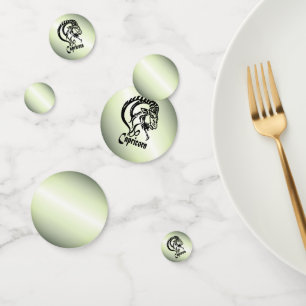 Capricorn the Sea Goat Zodiac Green Confetti