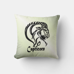 Capricorn the Sea Goat Zodiac Green Cushion