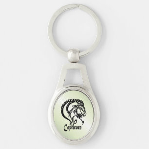 Capricorn the Sea Goat Zodiac Green Key Ring