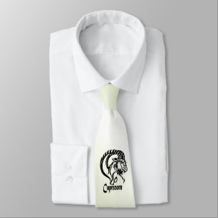 Capricorn the Sea Goat Zodiac Green Tie
