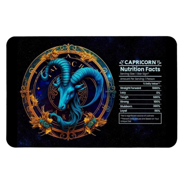 Capricorn-Themed Nutritional Value Magnet (Horizontal)