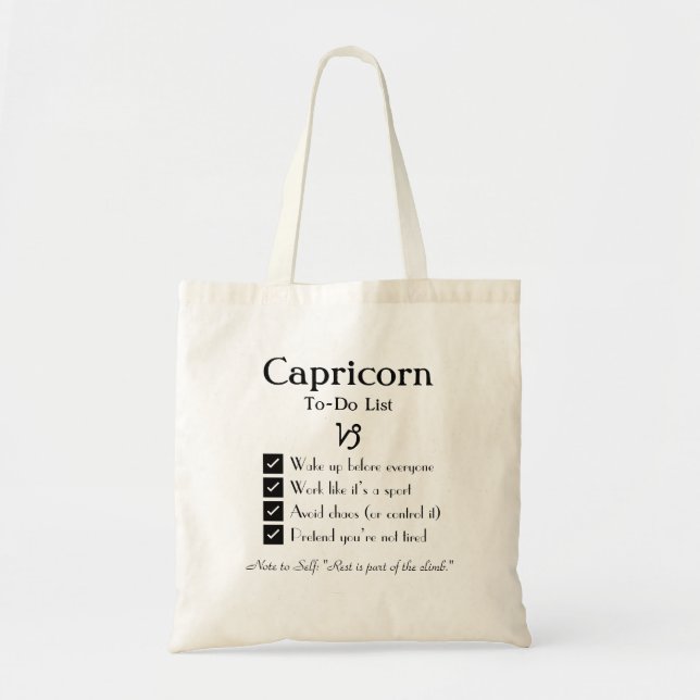 Capricorn – To-Do List Tote Bag (Front)